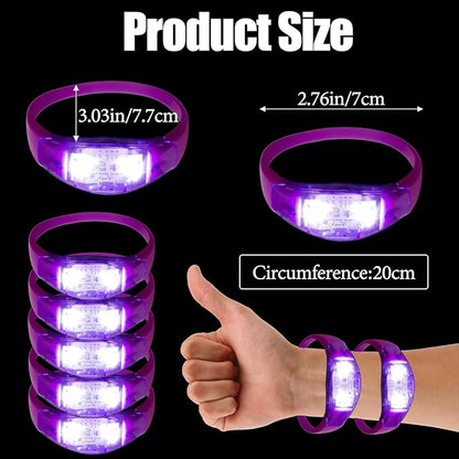 100 Pcs LED Bracelets Sound Activated with Flashing LED Strobe Music Control Light Up Bracelets for Rave, Game Prizes, Birthday Party Favor,Valentine's Day gift