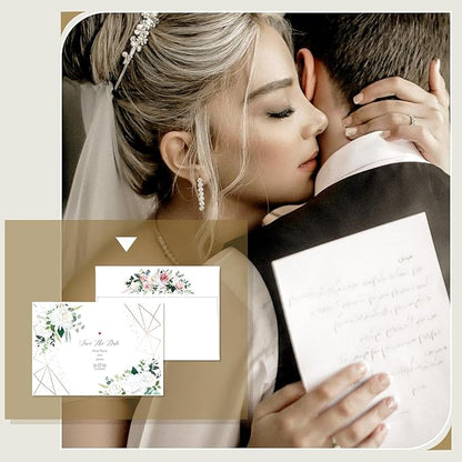 Goefun Blank Note Cards (Not Folded) and Envelopes 5 x 7 Flat Cardstock and A7 Envelopes Self Seal 100 Pack for Wedding, Invitations, DIY Postcards, Thank You Cards & All Occasion