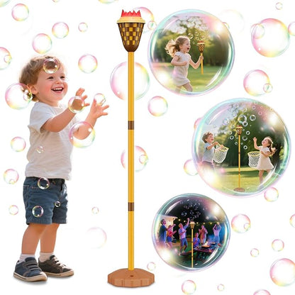 Bubble Machine for Kids, Garden Lamp Bubble Toy with Colorful Lighting and Music for Toddlers, Rechargable Bubbles Blower Maker Outdoor Toys for Wedding Birthday Christmas Party