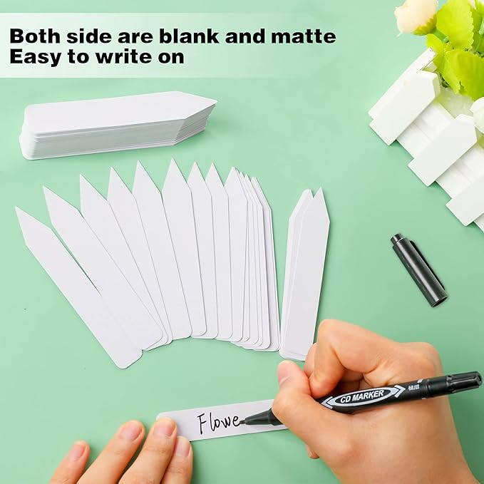 Plant Labels 4 Inch 500Pcs Plastic Plant Name Tags for Seedlings Garden Labels Markers Nursery Plant Tags Seed Labels Plant Label Stakes with Permanet Marking Pen Plant Markers for Outdoor Garden