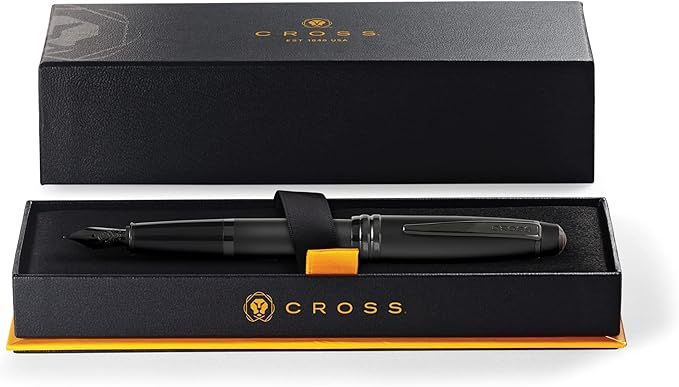 Cross Bailey Refillable Fountain Presented in a Premium Gift Box - Medium Point, Black Ink, Matte Black