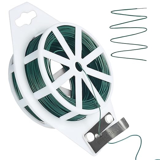Tenn Well Green Floral Wire, 328 Feet 22 Gauge Soft Craft Florist Wire with Built-in Cutter for Flower Arrangements, Wreath Making, Christmas Ornaments, Gardening, Crafts