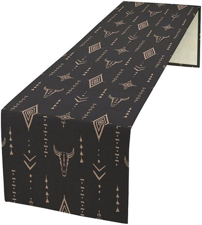 Aztec Table Runner Southwest Native Navajo Tribe Geometric Vintage Country Dinner Table Decoration Table Runner 13x70 Inch