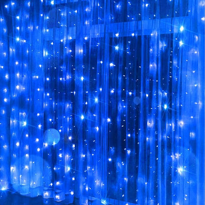 suddus Curtain Lights for Bedroom, 200 Led Hanging String Lights Outdoor Waterproof, Fairy Curtain Lights for Backdrop, Window, Wall, Wedding, Party, Blue