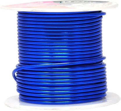 Mandala Crafts 14 Gauge Anodized Aluminum Craft Wire for Jewelry Making – 330 FT Colored Flexible Silver Copper True Blue Pink Ice Blue Green Wire - Bendable for Bonsai Armature Crafting Sculpting