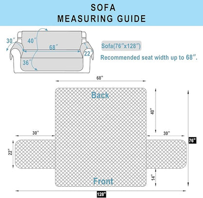 Reversible Sofa Covers Couch Cover Furniture Protector for Dogs Elastic Straps Water Resistant(Sofa,Huntergreen/Sage)