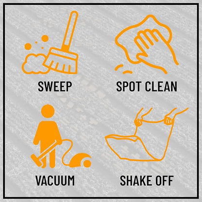 Ottomanson 2'7" x 29' Hallway Runner with Scraper Pile - Extra Durable Non-Slip Rug Mat for Indoor & Outdoor Use - Ideal for Kitchen, Entryway & Garage - High-Traffic Carpet, Black