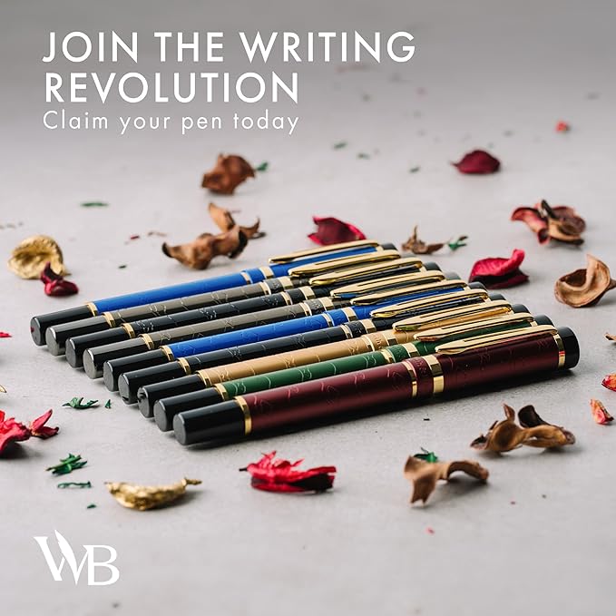 Wordsworth & Black Primori Fountain Pen Set [Black Gold]; Fine Nib, Gift Case, 24 Ink Cartridges, Refill Converter, Manual; Journaling, Calligraphy, Smooth Writing Pens; Left and Right Handed