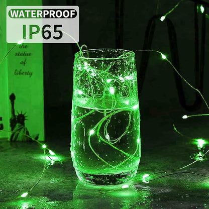 Aogist 50 Pack Fairy Lights 3 Modes 7ft 20 LED Waterproof,Battery Operated Silver Wire Firefly Starry Moon Mini String Lights for Mason Jars Christmas DIY Crafts Wedding Party Bedroom,Green
