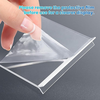 Acrylic Sign Holder 4x6, 24 Pack Clear Table Menu Vertical Clear Table Double Sided Flyer Display, Plastic Flyer Display Stand,Paper photo Plastic Sign Frame Suitable for Restaurants Office Store Show