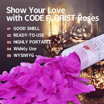 CODE FLORIST 1100 PCS Silk Rose Petals,Fake Rose Petals for Romantic Night,Wedding,Proposal Anniversary Flower Decorations(Separated,Scented,Purple)