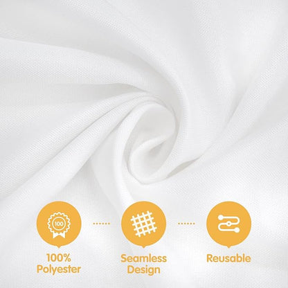 BRILLMAX 6 Pack White Round Tablecloths 108 Inch - Circle Bulk Linen Polyester Fabric Washable Table Cloth Cover for Wedding Reception Banquet Birthday Party Buffet Restaurant