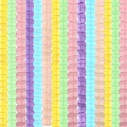 Pastel Rainbow Party-Decorations Streamers Garland - 12pcs 4-Leaf Clover Paper Streamer Baby Shower Wedding Banners Boy Girl kids Birthday Birthday Supplies Decor Ouruola