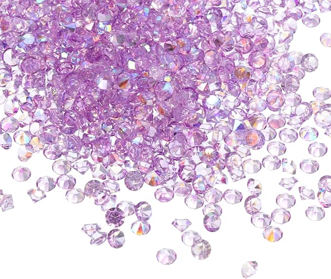 PATIKIL 14000Pcs Wedding Table Scatter Confetti Crystals 3mm Acrylic Diamonds Vase Fillers Gems for Table Centerpiece Decorations Bridal Shower Party, Light Purple AB