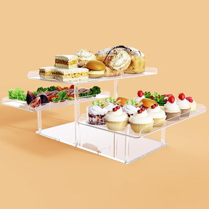 Upgraded Dessert Table Display Set, Acrylic Cupcake Buffet Dessert Risers Stands, Tier Serving Trays Holder for Weddings Baby Shower Tea Party