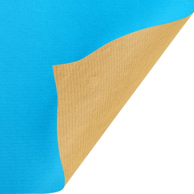 Jillson Roberts 6 Roll-Count Solid Color Hanukkah Gift Wrap Available in 2 Different Assortments, Double-Sided Kraft Blue and Gold/Silver and Gold/Royal and Silver