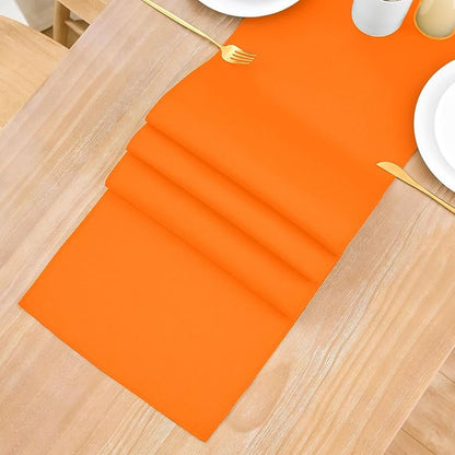 2 Pack Orange Small Short Table Runner 12 x 36 Inch Solid Color Runners Coffee Table Dresser for Daily Party Home Decoration