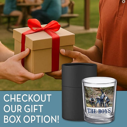 Groomsmen Custom Shot Glass 2.5oz, Picture Wedding Party Gift, Personalized Best Man or Officiant Glass, Custom Printed Photo Groomsman, Bachelor Party