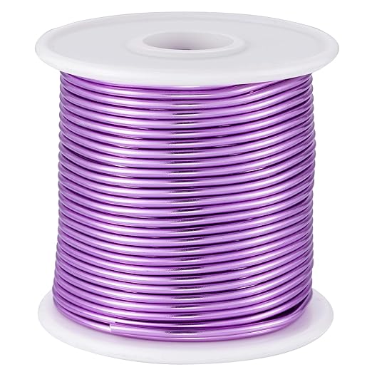 12 Gauge Light Purple Aluminum Craft Wire (105FT) - Anodized for Jewelry Making, Beading Floral, Plant Gardening, Sculpting & Modeling Craft Wire (Light Purple #22, 2mm)