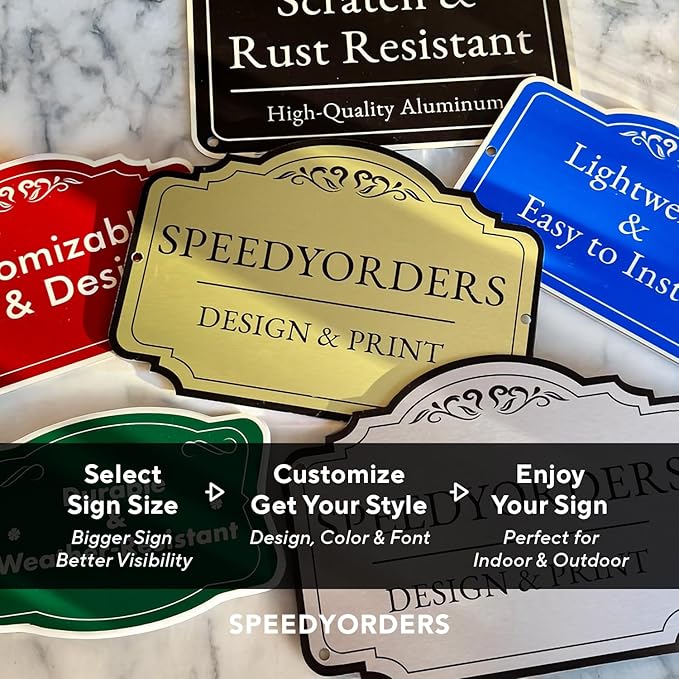 Custom Decorative Outdoor Signs, Personalized Aluminum, Custom Driveway, Waterproof Sign Made in USA, Silver 24x18 In