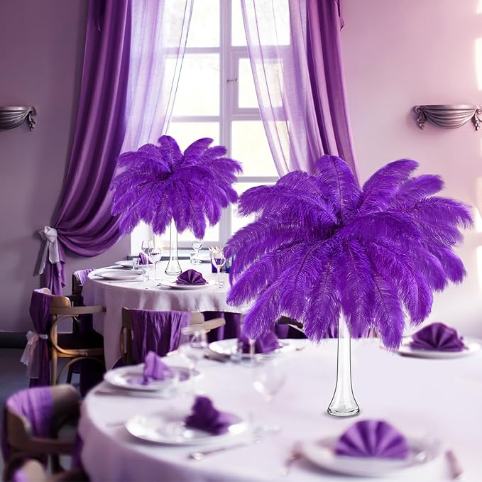 80 Pcs Large Natural Ostrich Feathers Plumes 14-16 Inch Bulk for DIY Crafts Wedding Party Centerpiece Vase