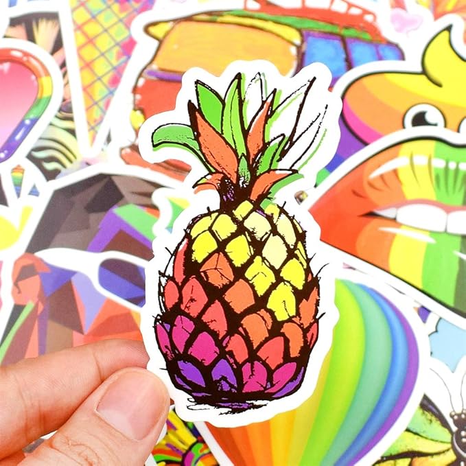 QTL Rainbow Stickers for Kids Pride Stickers for Water Bottles Laptop LGBT Waterproof Vinyl Packs 50Pcs