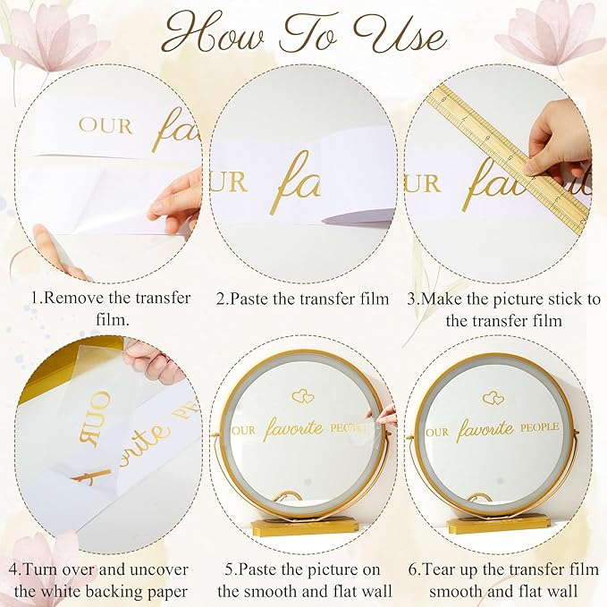 3 Pcs Wedding Seating Chart Decal Stickers DIY Our Favorite People Your Seat Awaits Vinyl Decal Wedding Sign Decor Seating Chart Board Mirror Stickers(Gold)