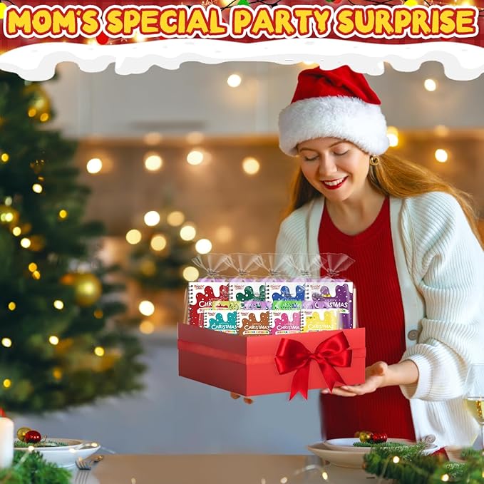 Party Favors for Kids: 24 Pack Christmas Rainbow Scratch Art Notebook Classroom School Supplies Bulk for Girls Boys Goodie Bags Stuffers, Return Gifts for Birthday Party Gift Kid Crafts