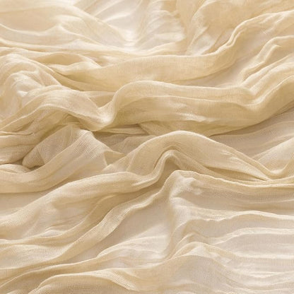 MLMW Champagne Gold Table Runner Cheesecloth Boho Gauze Rustic Cheese Cloth 160 inch Sheer Wedding Table Runner 13.3ft for Thanksgiving Party Baby Bridal Shower Birthday