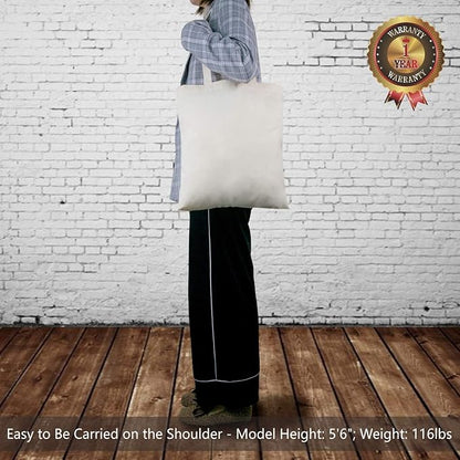 TOPDesign 12-Pack Economical 16"x15" Cotton Tote Bags, Lightweight Medium Reusable Grocery Shopping Cloth Bags, Suitable for DIY, Advertising, Promotion, Gift, Activity