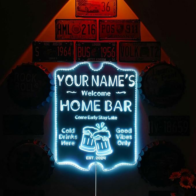 ADVPRO Personalized Your Name Home Bar RGB Dynamic Glam LED Sign - Cut-to-Edge Shape - Smart 3D Decoration - Multicolor Signage st06s43-fnd-p11-tm-c