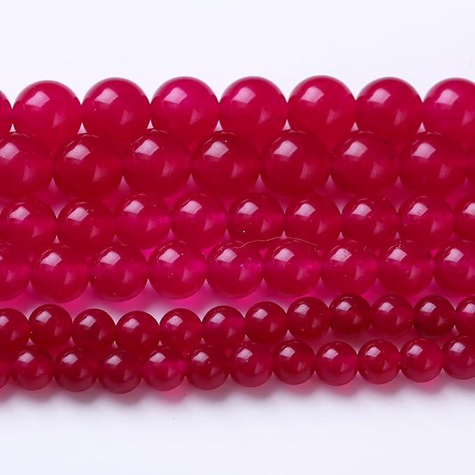 Rose Carnelian Stone Beads Gemstone Round Crystal Energy Jade Beads Stone Beads for Jewelry Making DIY Bracelet Necklace Jewelry Making 1 Strand 15.5inch 60PCS 6MM