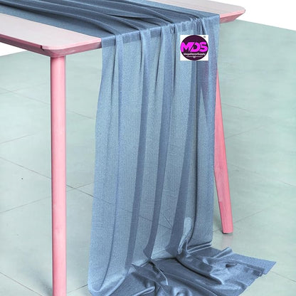 MDS Halloween Chiffon Table Runner - 25 Pack, 29 x 120 Inches, 10ft Each - Sheer Spooky Table Runners for Haunted House Parties, Trick-or-Treat Tables, Witchy Décor, Wedding & Events - Dusty Blue