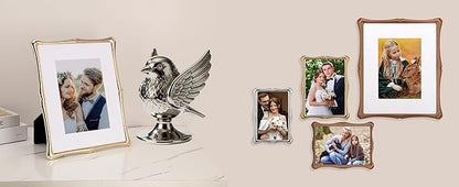 5 x 7'' Premium Alloy Silver Photo Frame - High-End Decor 7x5'' Picture Frames with Velvet Backing,Hi End Décor Metal Frames
