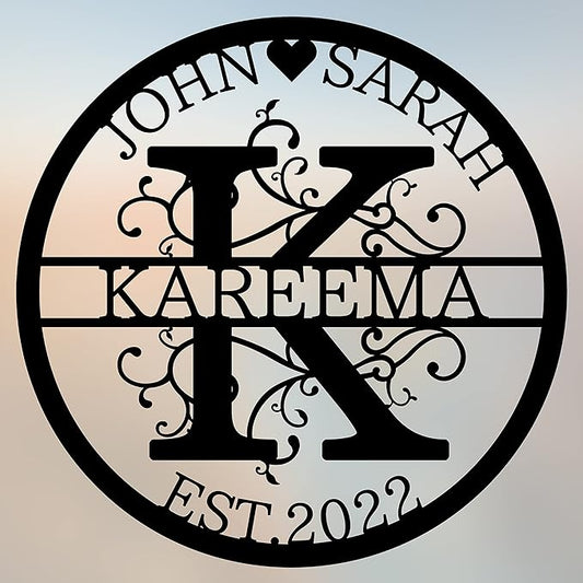 Personalized Last Name Metal Signs - Custom Metal Signs - Split Letter Monogram - Family Sign- Wall Art - Outdoor Wall Decor - Housewarming Gift for Couple - Personalized Wedding Gift