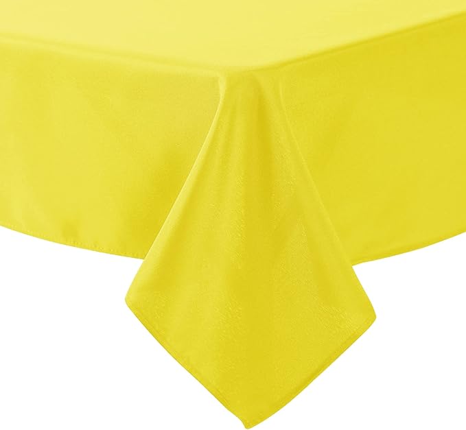 Cupuamon Square Tablecloth 90x90 inch Washable Polyester Fabric Table Cloth for Wedding Party Dining Banquet Decoration（90x90,Yellow）