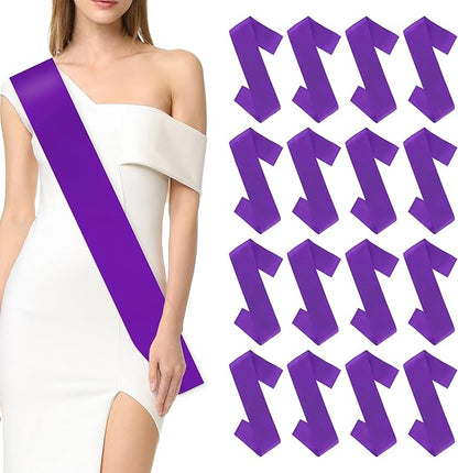 Blank Sash 16 PCS Sashes DIY Satin Sash Chair Sashes Scout Sash President Sash Senior Sash Scout Sash Wedding Party Sash