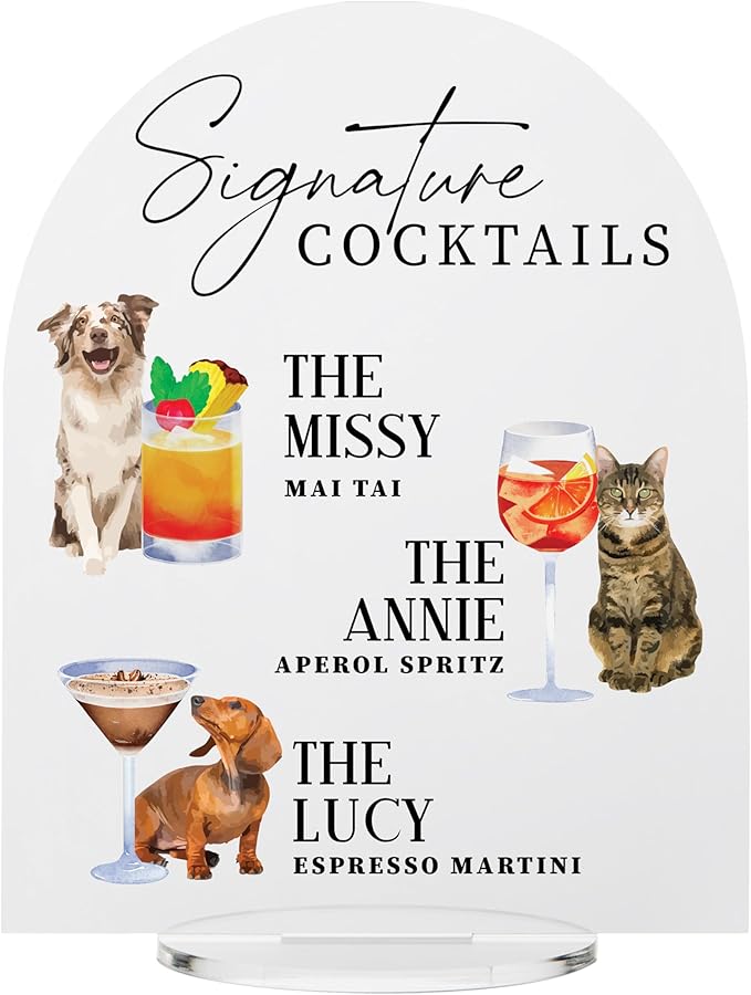 Pet Signature Drink Wedding Signs