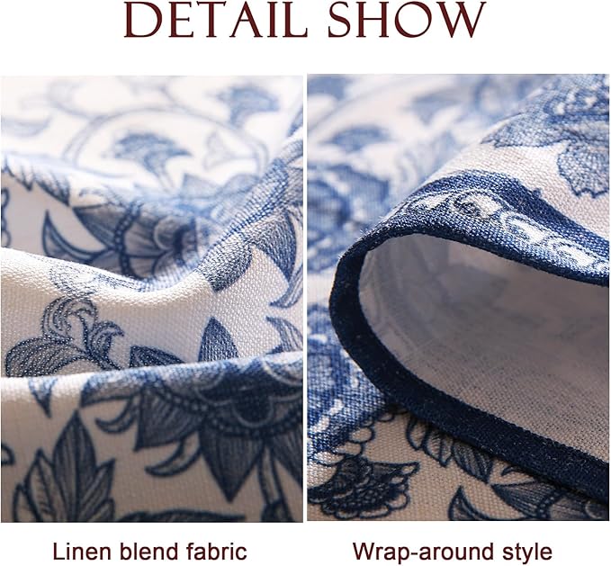 patdrea Designer Vintage Blue Rectangle Tablecloth,Linen Anti-Wrinkle Paisley Pattern Farmhouse Extra Long Table Cloth,Decor Cover for Kitchen Dining,Christmas,Thanksgiving,67"x118"-Lantang a
