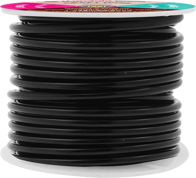 Mandala Crafts 10 Gauge Anodized Aluminum Craft Wire for Jewelry Making - 32 FT Colored Flexible Black Wire - Bendable for Bonsai Armature Crafting Sculpting