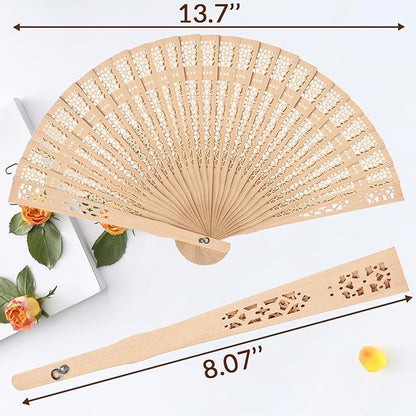 30Pcs Personalized Folding Hand Fans Custom Engraved Summer Wedding Fans,Personalized Wooden Fans Party Favor Bridal Shower Gifts for Guests