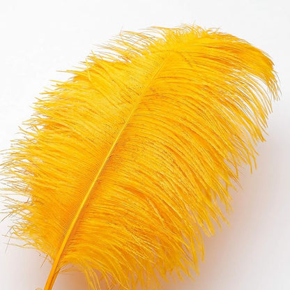 Ballinger Big Gold Ostrich Feathers - 24Pcs 12-14inch Large Feathers for Vase,Gatsby Party Centerpieces Mardi Gras and Home Decor