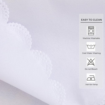 Square White Tablecloth 43 x 43 Inch Polyester Fabric Washable Table Cloth Decorative Wrinkle Resistant Solid Color Table Cover for Kitchen Dinning Party Wedding Camping