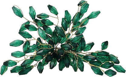 Napkin Rings Set of 6 for Dining Table Decoration Parties Everyday Metal Napkin Holder Leaf Dark Green (Pack of 6)