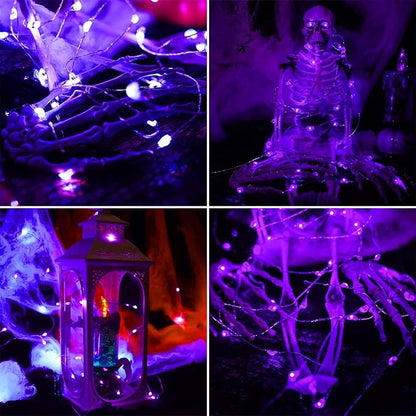16 Pack 30 Led Fairy Lights Battery Operated String Lights 10 Feet Waterproof Twinkle Lights Mason Jar Purple