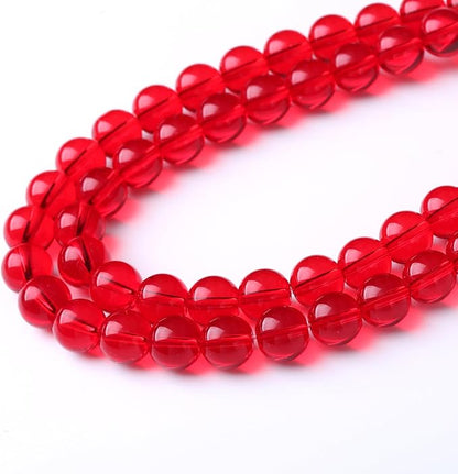 Red Glass Stone Beads Gemstone Round Crystal Energy Jade Beads Stone Beads for Jewelry Making DIY Bracelet Necklace Jewelry Making 1 Strand 15.5inch 31PCS 12MM