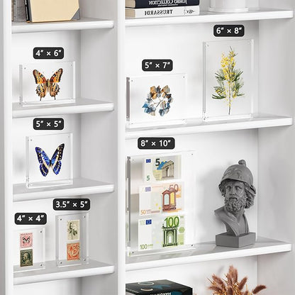 5x7 Acrylic Picture Frame 3 Pack, Clear Freestanding Double Sided Frameless Magnetic Photo Frames, Desktop Display Decor Gift