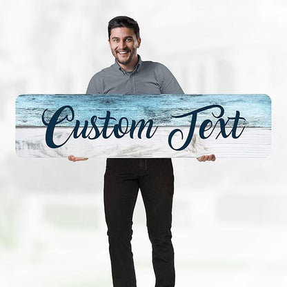 Custom Sign, Custom Street Sign, 11 Font Colors, 13 Font Styles, 4 Hole Options, 22 Sizes, 12x48 Inches, Rust Free DiBound, Fade Resistant, Made in USA by My Sign Center (Coastal)