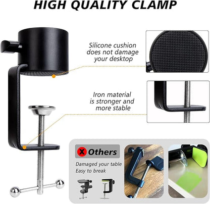 SUNMON Mic Stand Boom Arm - Microphone Arm Compatible with HyperX QuadCast, 360° Rotation Microphone Stand, Weighted Metal Mic Boom Arm for HyperX QuadCast,Blue Yeti,Shure MV7,Rode and Most Gaming