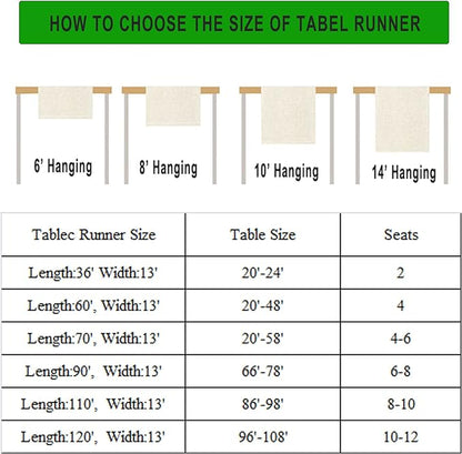 Vintage Bird Flower Table Runner Seasonal Spring Summer Garden Plants Farmhouse Country Kitchen Dining Table Decoration for Home Party Holiday 13"x70"